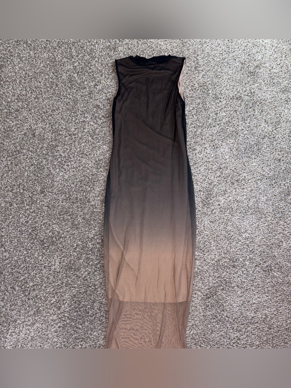 Bar III Black Nude Ombre Mesh Maxi Dress Sheer Bodycon Small - Picture 6 of 6
